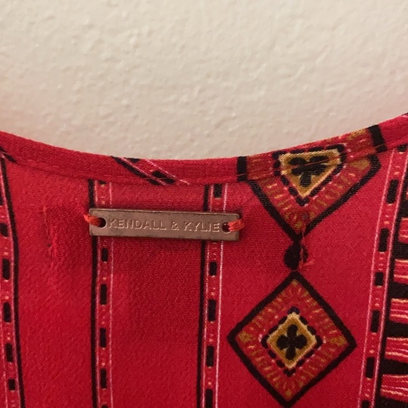 Kendall and Kylie Red Lace Up Dress Medium - Picture 4 of 5